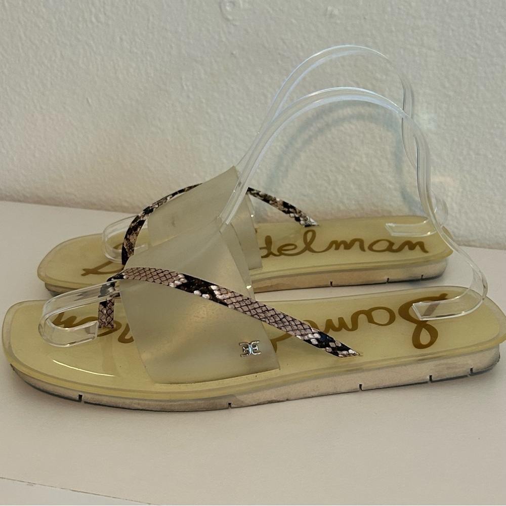 Sam Edelman Luciana sandals cream with snakeskin detail size 8.5 spring summer